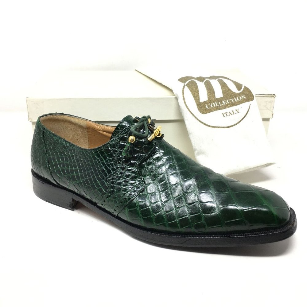 Mauri Oxfords Shoes Size 15 Green Full Alligator